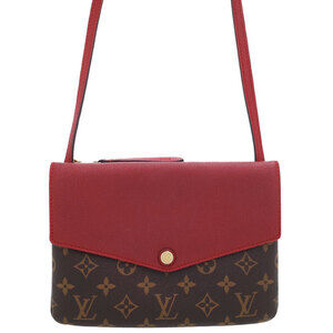 Louis Vuitton Monogram Leather Brown Twice Shoulder Bag